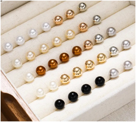 36 Pcs Colorful Pearl Stud Earrings Set