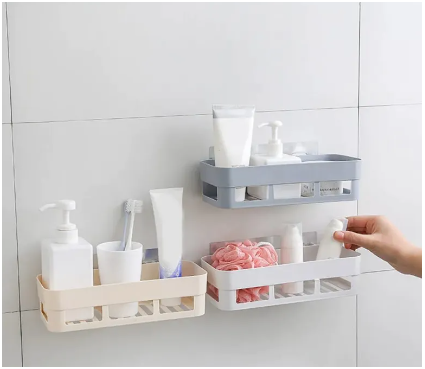 Bathroom Kitchen Adhesive Storage Rack Shelf